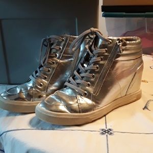 Zip up wedge sneakers